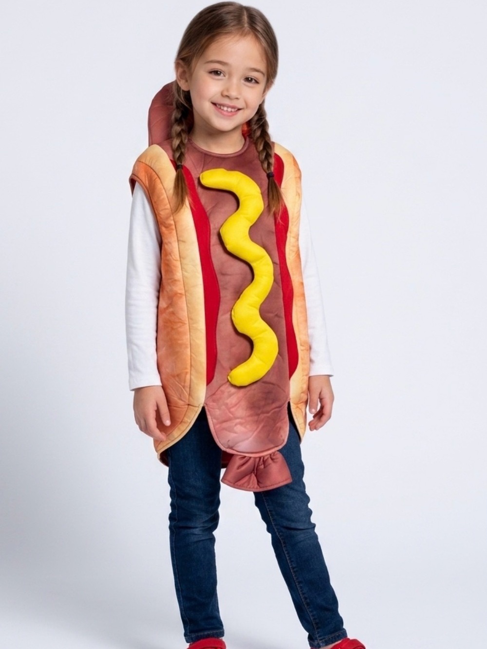 Kids Hot Dog Costume Halloween Food Costume Hooded Unisex